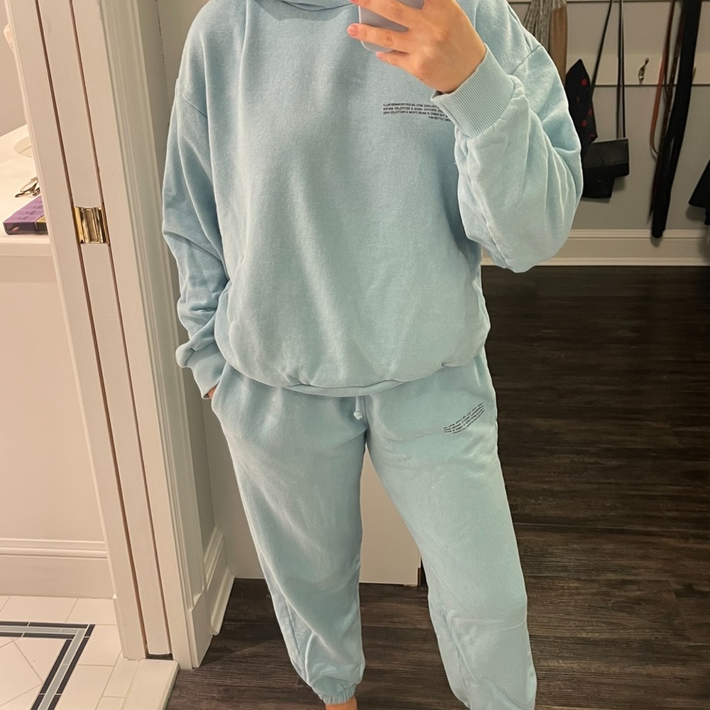Pangaia Hoodie and Track Pant in light blue